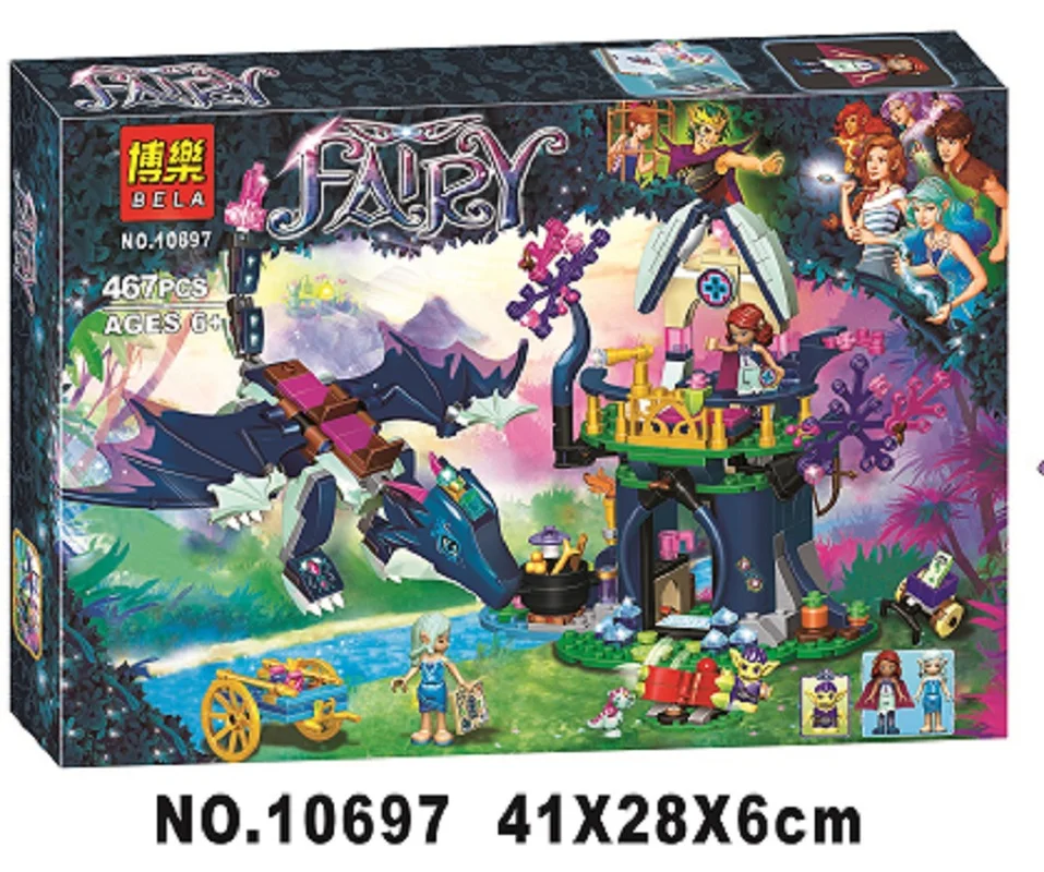Продажа 467 шт Rosalyn s Healing Hideout Tree House 10697 модель строительные блоки сказочная принцесса игрушки совместимы с Legoinglys Elves