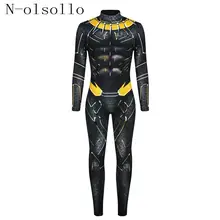 N-olsollo готический 3D печатных мышц мужские комбинезоны с длинным рукавом темно-цвет панк Bodycon Комбинезоны с высоким вырезом косплей длинные брюки