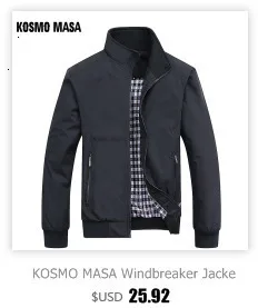 KOSMO MASA, хлопковая флисовая куртка-бомбер, зимняя куртка для мужчин, толстая ветровка, военная Осенняя повседневная мужская куртка и куртки для мужчин MJ0095