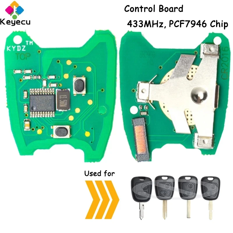 KEYECU Replacement KYDZ Remote Car Key Control Board With 2 Buttons