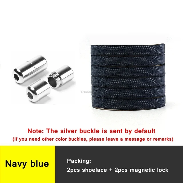 New Elastic Laces without ties Shoelaces for Sneakers Flat No Tie Shoe laces Kids Adult Quick Shoe lace Rubber Band Shoestring Navy blue