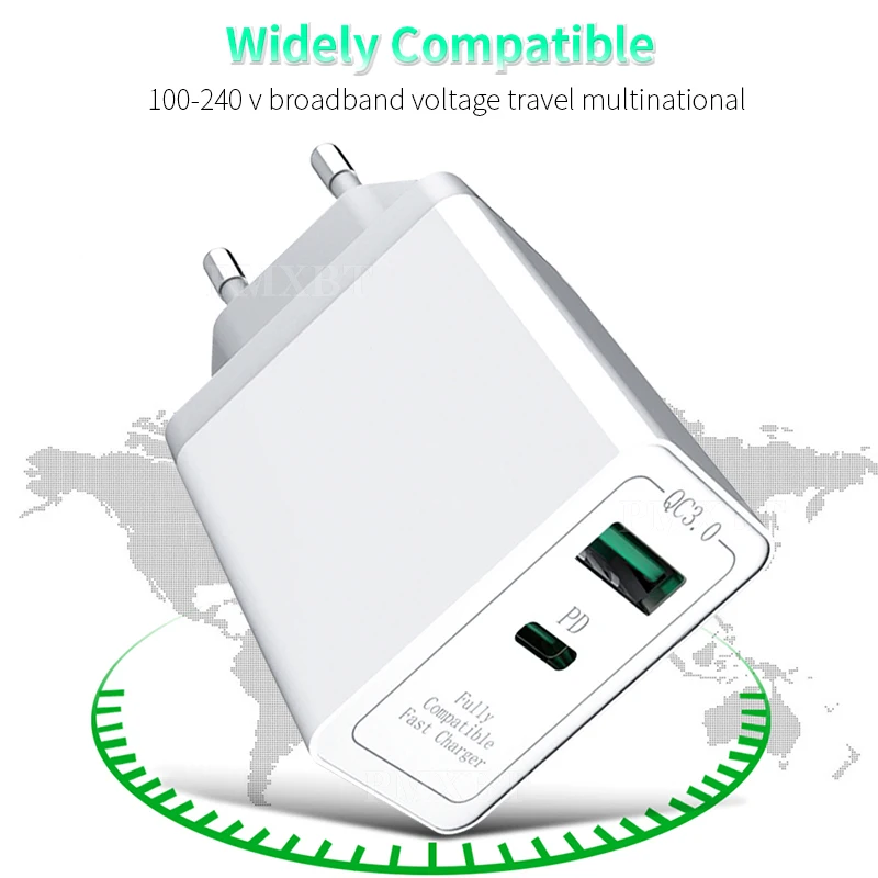 Быстрая зарядка 4 0 3 QC PD зарядное устройство 36 Вт QC4.0 QC3.0 USB Type C для iPhone 11 X Xs 8 Xiaomi Phone