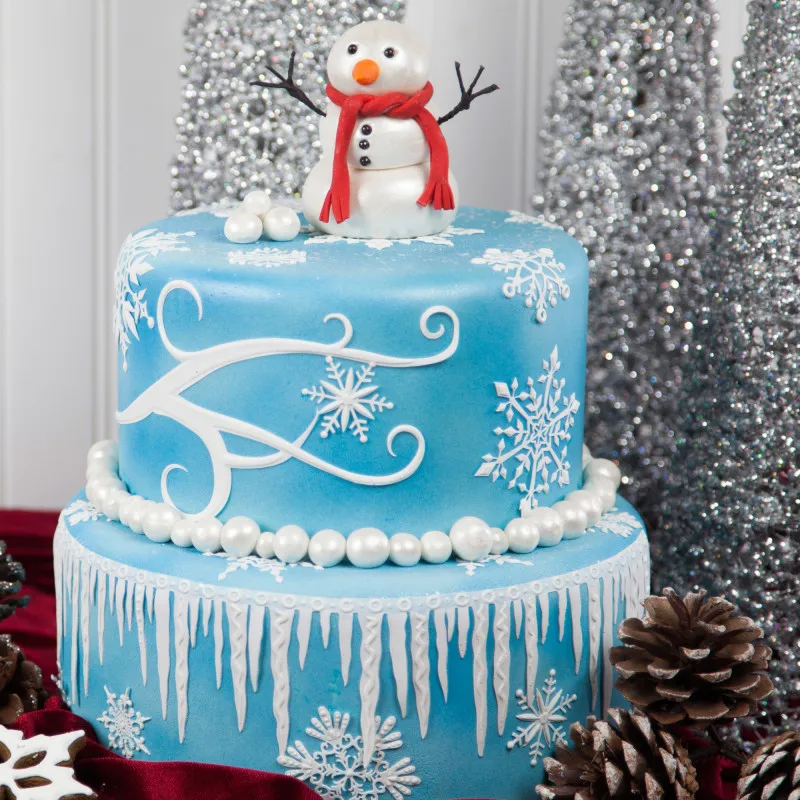 

Christmas snowflake Silicone lace mold mat fondant mold cake decorating tools chocolate gumpaste mold K423