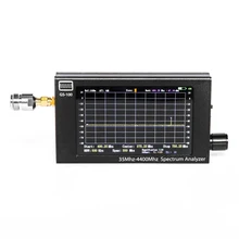 Analisador de alumínio do espectro do alojamento de hnadhold do analisador do espectro de 35mhz-4400mhz gs100 com 4.3 Polegada tela e bateria de tft lcd