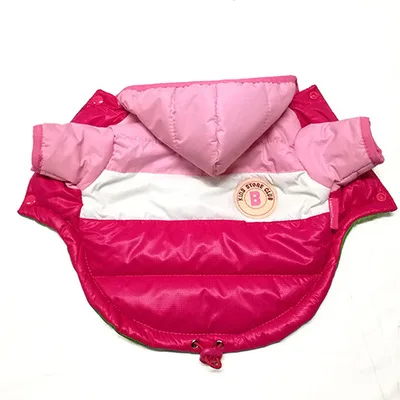 pink Теплая зимняя одежда для собак курта для собак Водонепроницаемый Кофты для щенков для остекленной двери, занавески для бульдога Чихуахуа Маленький Средний собаки Йорки - Цвет: pink
