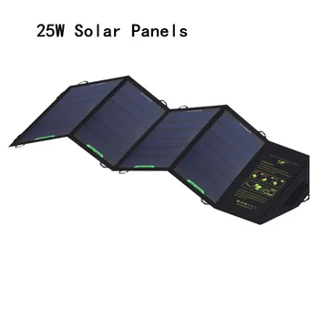 

25W Solar Panels Portable Folding Foldable Waterproof Dual 5V / 2.1A USB Solar Panel Charger Power Bank for Phone Battery
