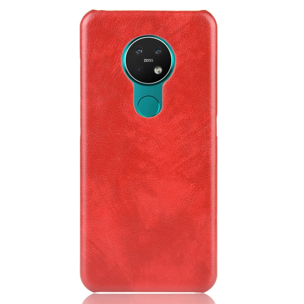 Красный Для Nokia 7,2 чехол бизнес Litchi узор из искусственной кожи Жесткий ПК протектор задняя крышка для Nokia 6,2 7,2 телефон Coque(N1023 - Цвет: Красный