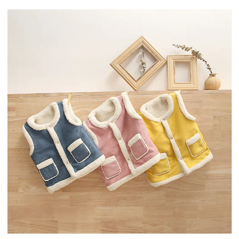 Autumn and Winter Children Lambs Waistcoats Korean Style Baby Girls Boys Cute Warm Vests Toddlers Kids Clothes Sleeveless Coats