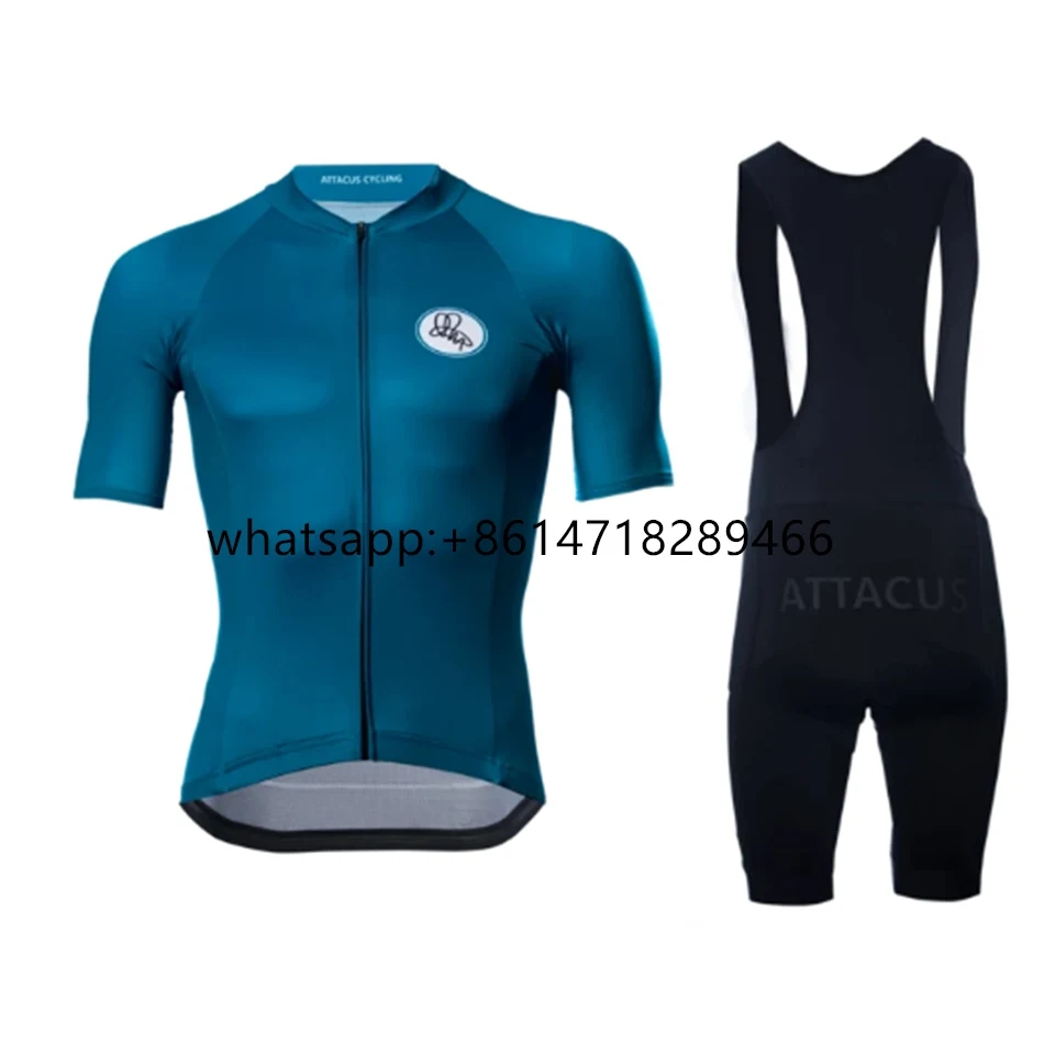 ATTACUS Men's Short Sleeve Black/white Cycling Jersey Set Maillot Ciclismo Cyclewear Lightweight Hight Quality Riding Apparel - Цвет: 4