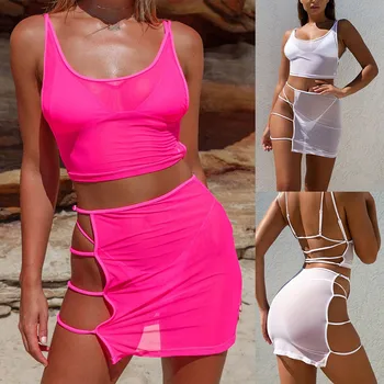 

2019 Hot Sexy Women's Bathingwear Solid Color Lady Underwear Set Mesh Hollow Out Lengerie Wire Free Female Intimates Underwear