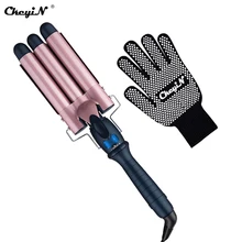 

CkeyiN Electric 3 Barrels Curling Iron Ceramic Hair Curler Professional Curl Waver Tongs LCD Dispaly 25mm Salon Hair Style Tools