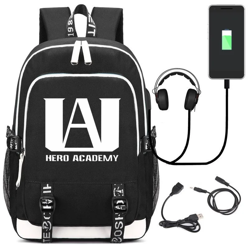 

MY Hero Academia My Hero College Backpack USB Charging Backpack Schoolbag