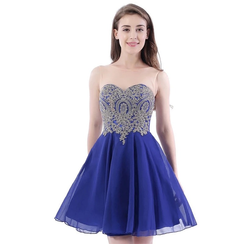 Vestido madrinha новые из кружева, с вырезом на шее шифон Aline васильковые, золотые короткие платья для невесты свадебное платье для гостей дешевые sukienka мы