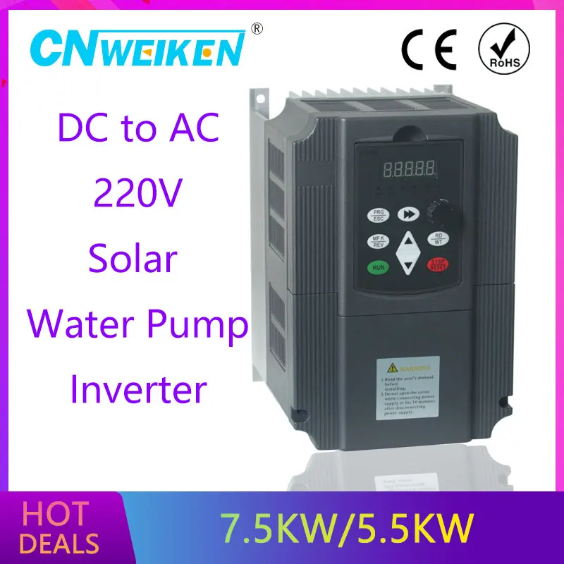 Solar Inverter 220V 0.75kw/1.5kw/2.2kw/4kw/5.5kw/7.5kw Single Phase Input and Output 3-Phases Frequency | Обустройство дома