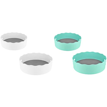 

2Pack Deep Spinning Lazy Susan,Food Condiment Storage Bin with Handles