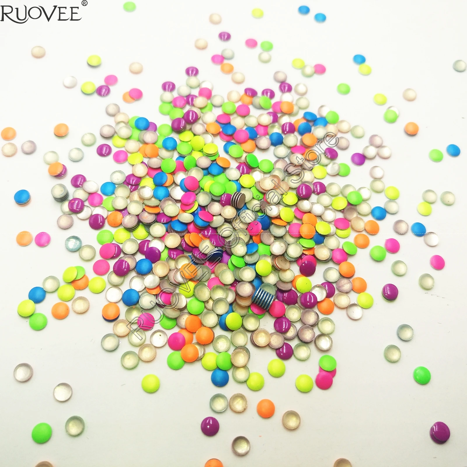 

1000PCS x 3mm Mixed 6 Colors Round Metallic Rivet Studs Rhinestones for Nail Art Decorations