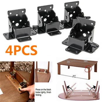 

DIY Iron Locking Bracket 90° Folding Table Chair Legs Bed Hinges Home Furniture
