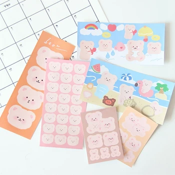 

Hairy Bear Journal Decorative Stickers DIY Scrapbooking Stick Label Diary Album Mobile Stickers Cute Stationery Sticker