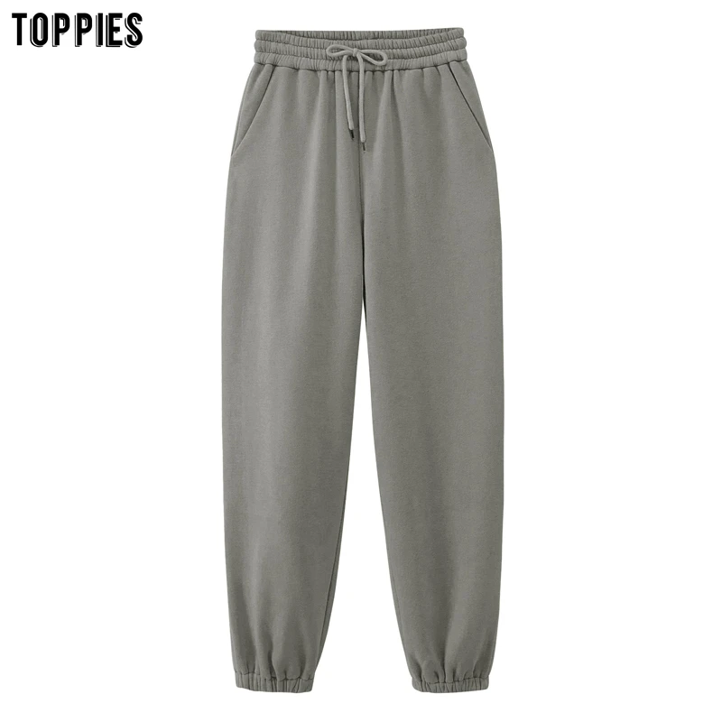 toppies womens fleece pants high waist joggers pants leisure trousers korean style sweatpants causal streetwear