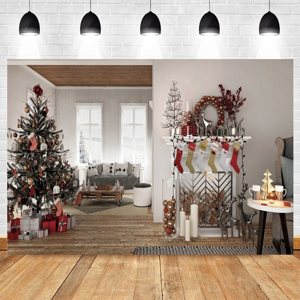 

Yeele Marry Christmas Photography Background Decoration Tree Livingroom Backdrop Decor Photocall Backdrop Photo Studio