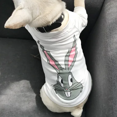 White Одежда для собак, стиль, весна, лето, домашний питомец, футболка для собак, милый кролик, щенок, жилет, хлопок, две ноги, одежда для домашних животных, для маленьких домашних животных, S-4XL - Цвет: White