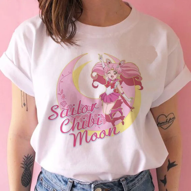 Lus Los I hate mondays Sailor Moon Женская Футболка harajuku короткий рукав забавная футболка Ulzzang футболка с милым котом футболки с героями мультфильмов - Цвет: XWT1382