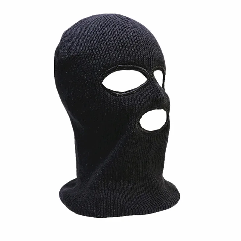 

Full Face Cover Mask Three 3 Hole Balaclava Knit Hat Army Tactical Cs Winter Ski Cycling Mask Beanie Hat Scarf Warm Face Masks