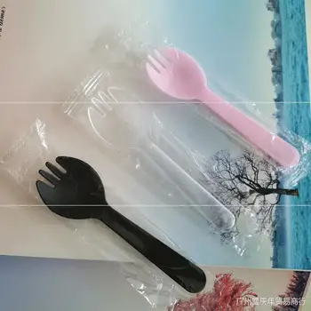 

Disposable Plastic Spork Individual Package Ice Cream Scoop