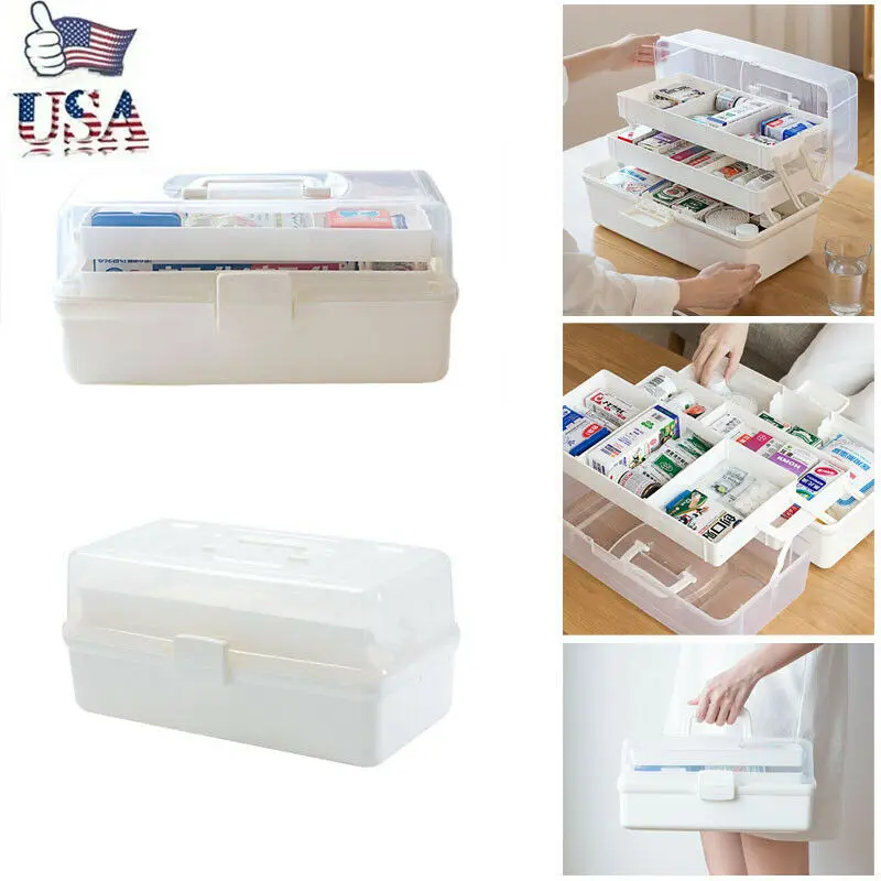 

3 Layer Health Box Medicine Chest Handle First Aid Kit Storage Organizer 2020