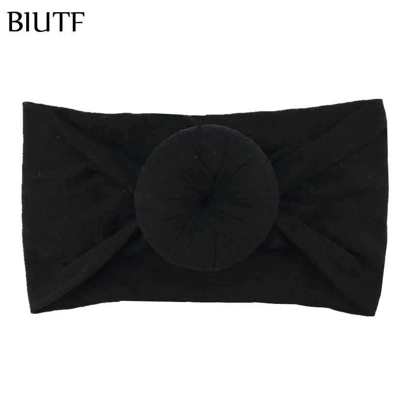 8-black 20 шт./лот, широкая нейлоновая эластичная заставка, с 6 см, с пончиком, с бантом, для девочек, прекрасный головной убор, подходит для всех возрастов, 21 цвет на выбор, HB112 - Цвет: 8-black