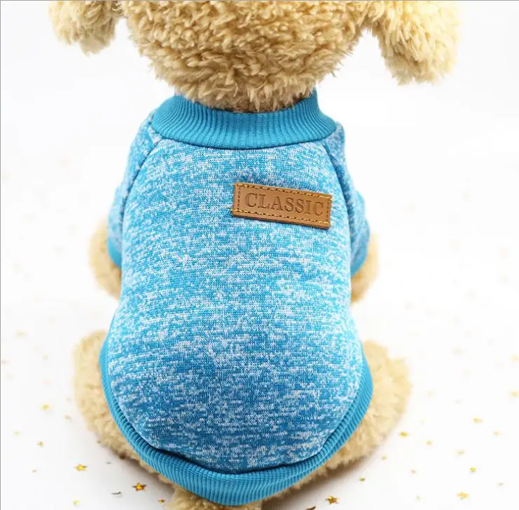 Классический шерстяной свитер для домашних питомцев, кошек, собак, теплые флисовые костюмы для щенков, куртка со сфинксом, чихуахуа, Мопсом, Йоркским котенком - Цвет: light blue