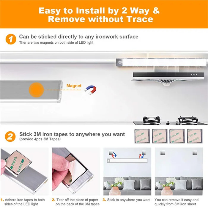 70 LED PIR Motion Sensor Under Cabinet Light 14