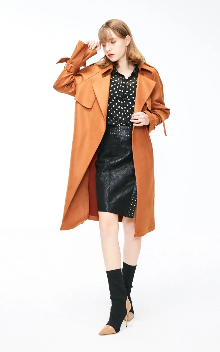 Vero Moda женский OL Стиль Минималистский средней длины саржа Тренч | 319109501