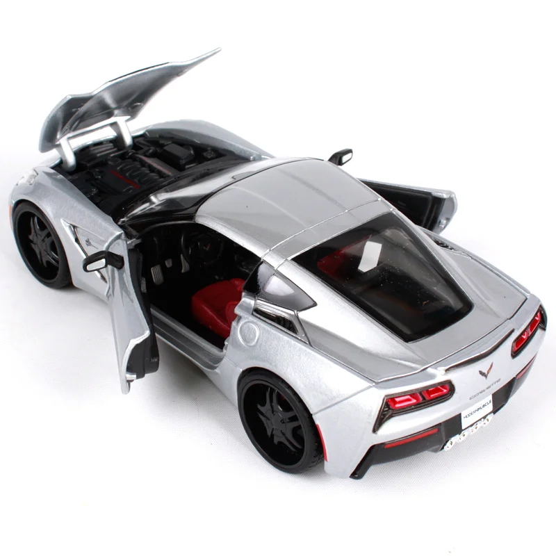 Изысканный подарок 1:24 Chevrolet Corvette спортивный автомобиль сплав модель, моделирование литой коллекции украшения