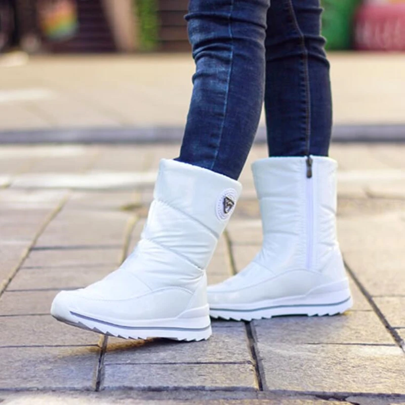 Новые Брендовые ботильоны; белые женские ботинки; зимние ботинки; женские зимние ботинки; зимняя обувь; женские зимние ботинки из водонепроницаемого материала; W606