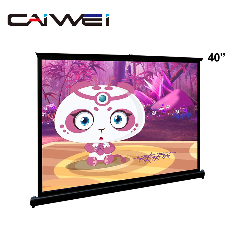 40 inch Portable Desktop Projector Screen Home Cinema Floor Projection