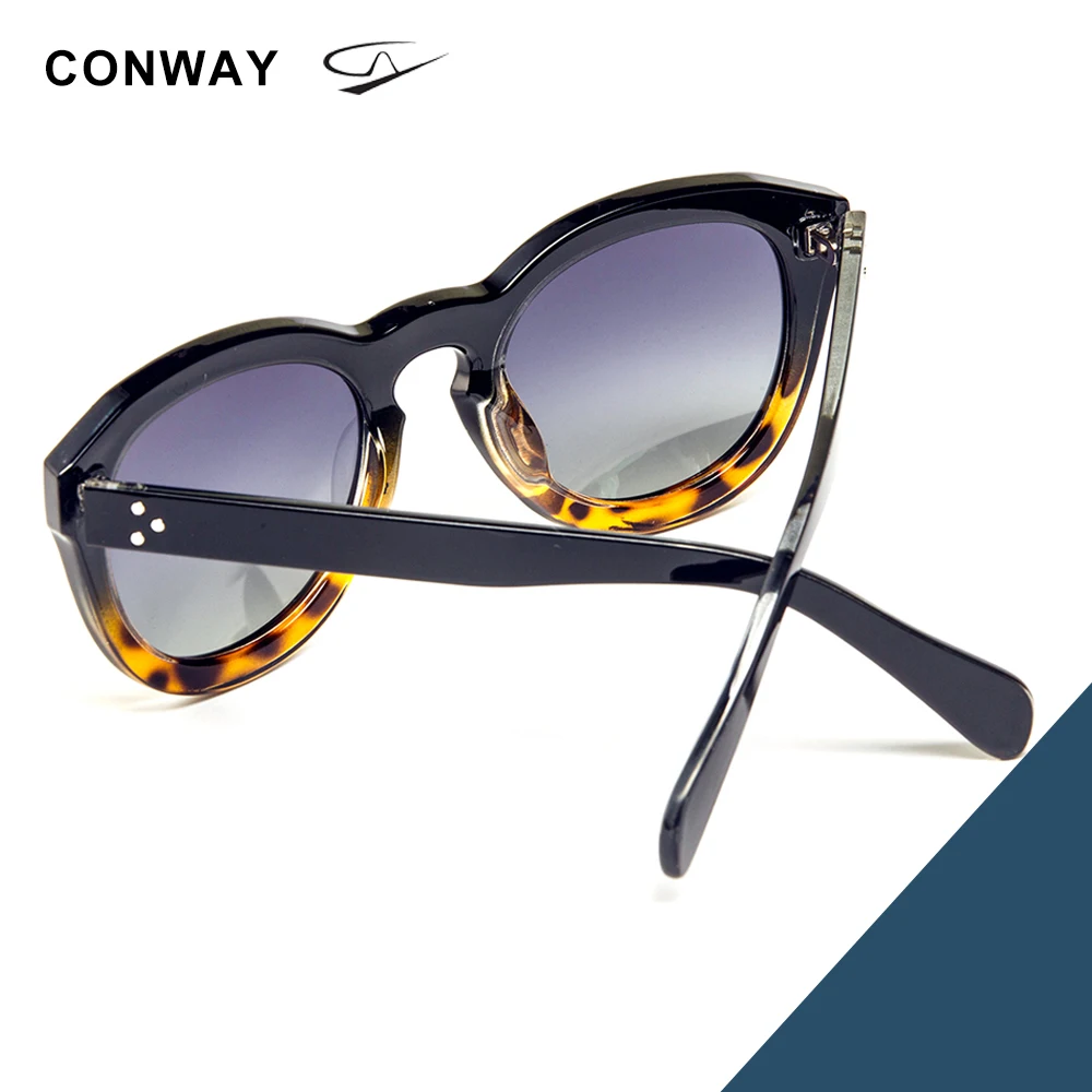 Conway, ретро круглые солнцезащитные очки для женщин, паровые, панк, круглые, солнцезащитные очки, поляризационные, оттенки, очки для девушек, градиентный цвет