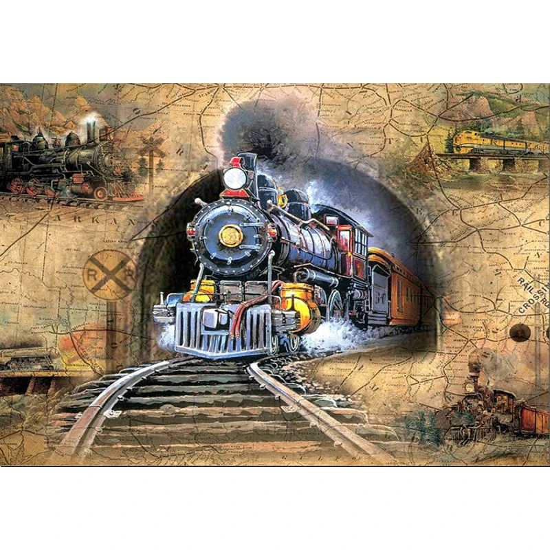 Retro train 5d diy diamond painting full square/round resin pictures of Rhinestones Mosaic wall art Nederlands Decoration CV09 | Дом и сад