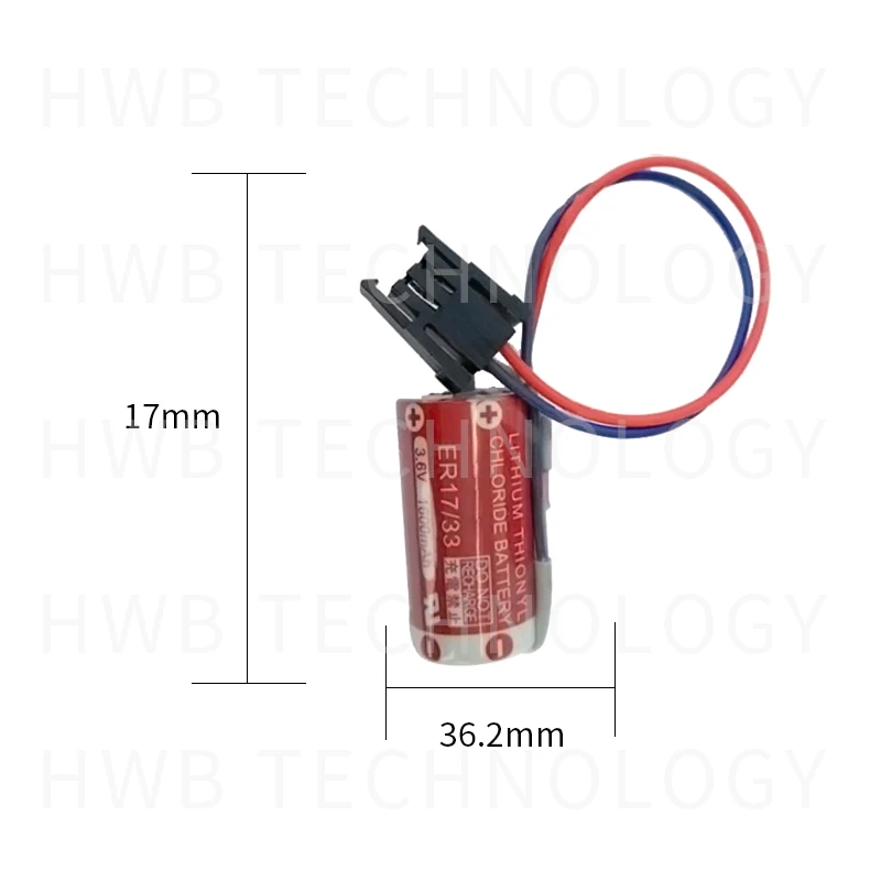 2 шт. батарея для Maxell ER17/33 3,6 V 1600mAh 2/3A 17330 PLC литиевые батареи с черным разъемом