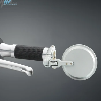 

1Pair 7/8 Universal Round Motorcycle Mirrors Rear View Handle Bar End Rearview Side Mirrors For YAMAHA T-MAX TMAX 530 500 VMAX