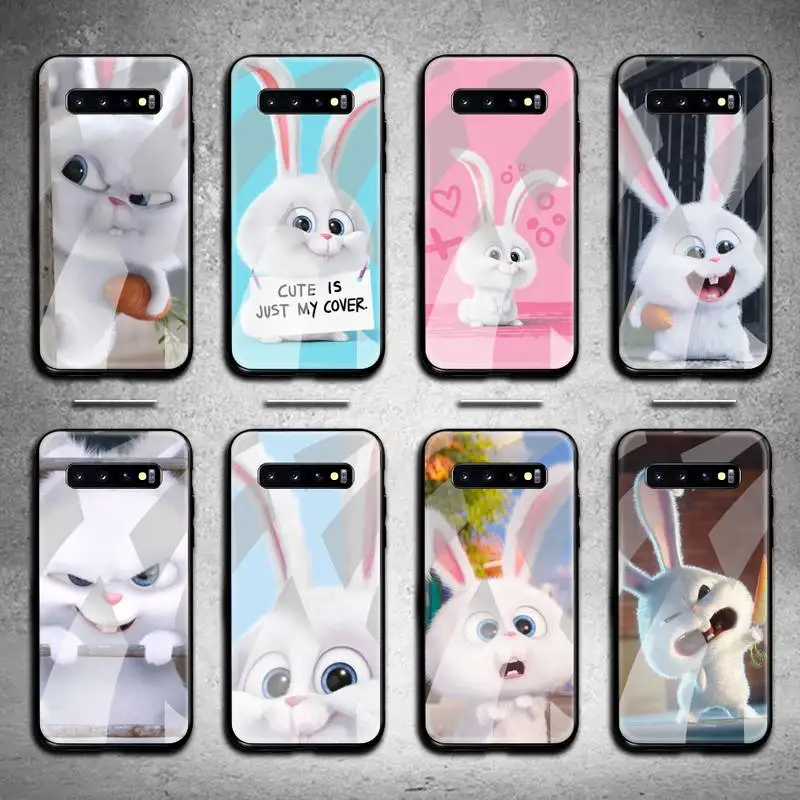 

Cute cartoon rabbit Phone Case Tempered Glass For Samsung S20 Plus S7 S8 S9 S10 Plus Note 8 9 10 Plus