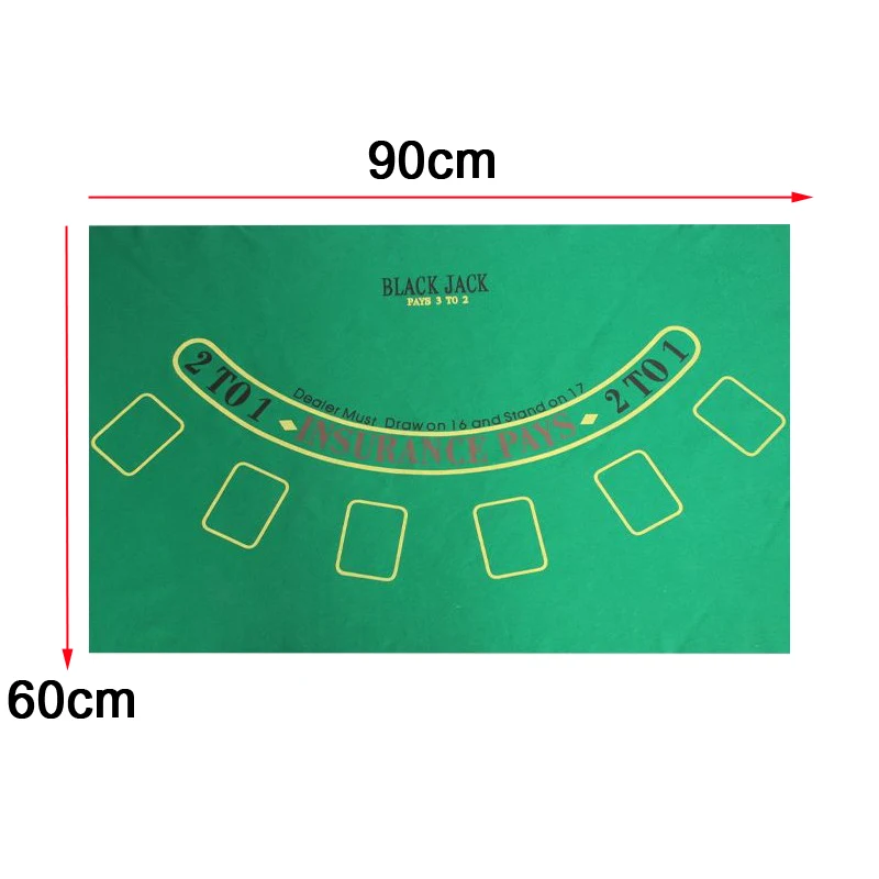 New Hot Texas Hold'em 90*60 cm Blackjack Rotary Baccarat Poker Set Fichas Poker Blackjack 21 Table Cloth Fietro Felt Board Cloth