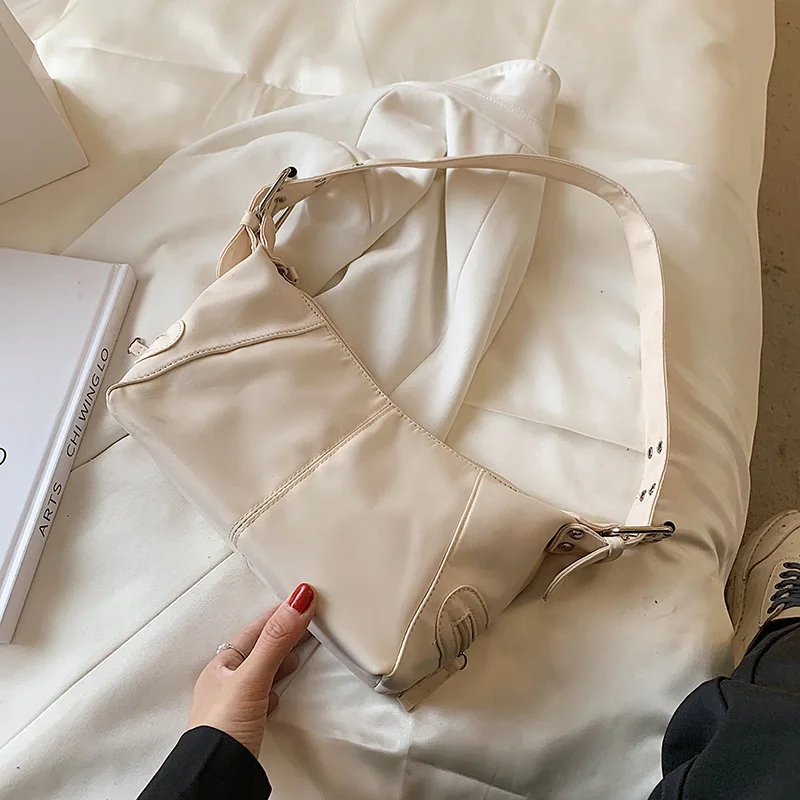 Solid Color Oxford Cloth Shoulder Bags Women Zipper Underarm Bag Elegant Ladies Shopping Top-handle Handbags Hot Sale