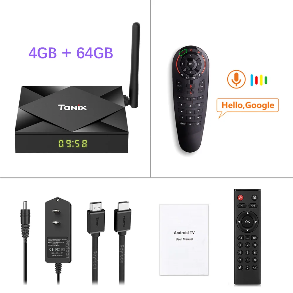 4G 64G G30 Remote Предпродажа Android 10,0 ТВ приставка Tanix TX6S 2,4G 5,8G двойной Wifi Allwinner H616 четырехъядерный USD2.0 Bluetooth 4K Google плеер Youtube Ne - Цвет: 4G 64G G30 Remote