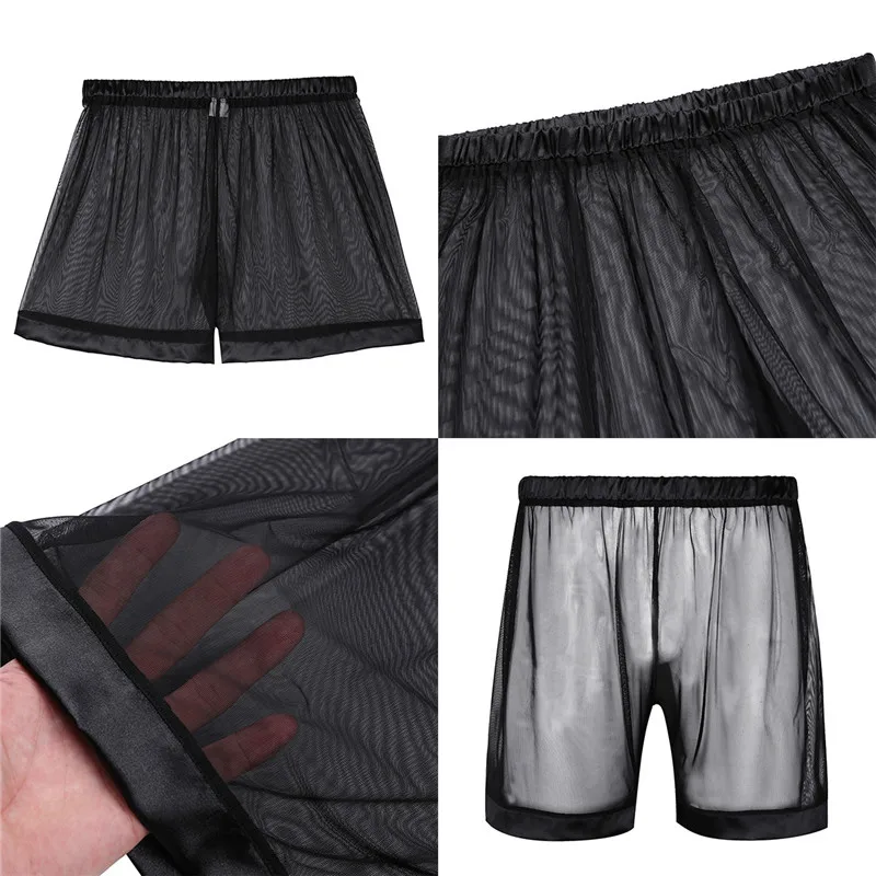 TiaoBug черная сетчатая накидка на купальник мужское нижнее белье прозрачные