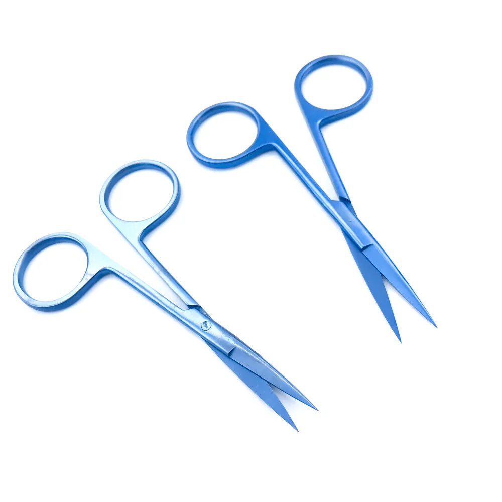 

Титановые ножницы для стежков, офтальмологический стоматологический инструмент для домашних животных, ветеринарный хирургический инструмент