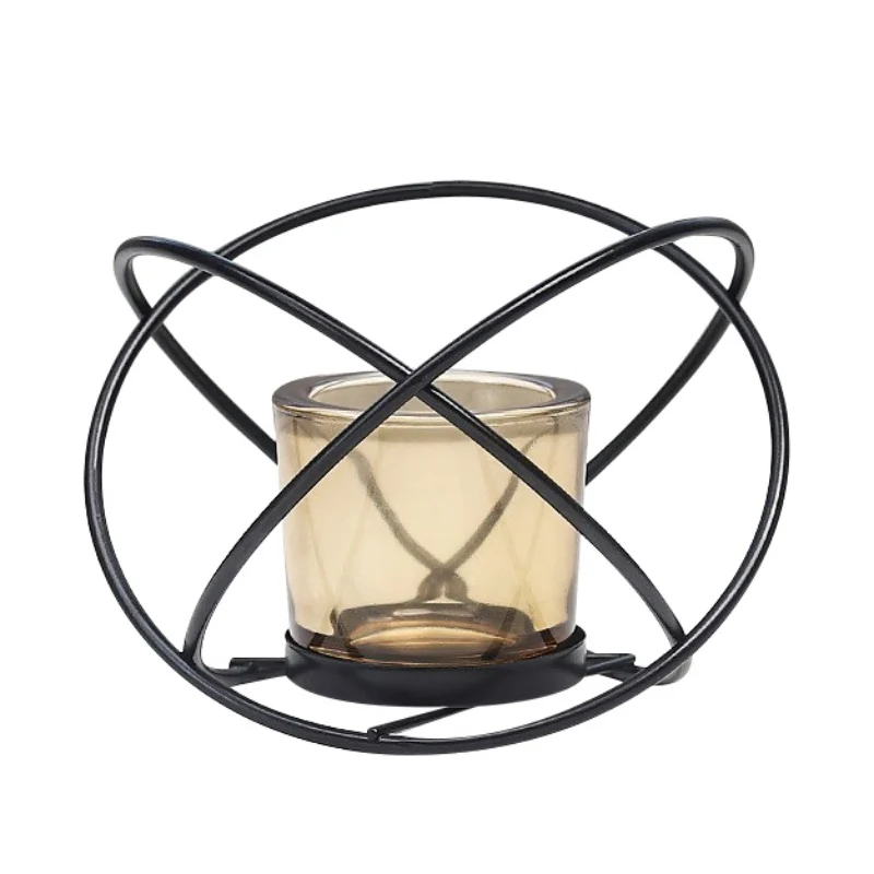 Candle Holders Spherical Metal Iron Decorative Candlestick Dinner Desktop Ornament Decoracion Hogar Nordico Porta Velas