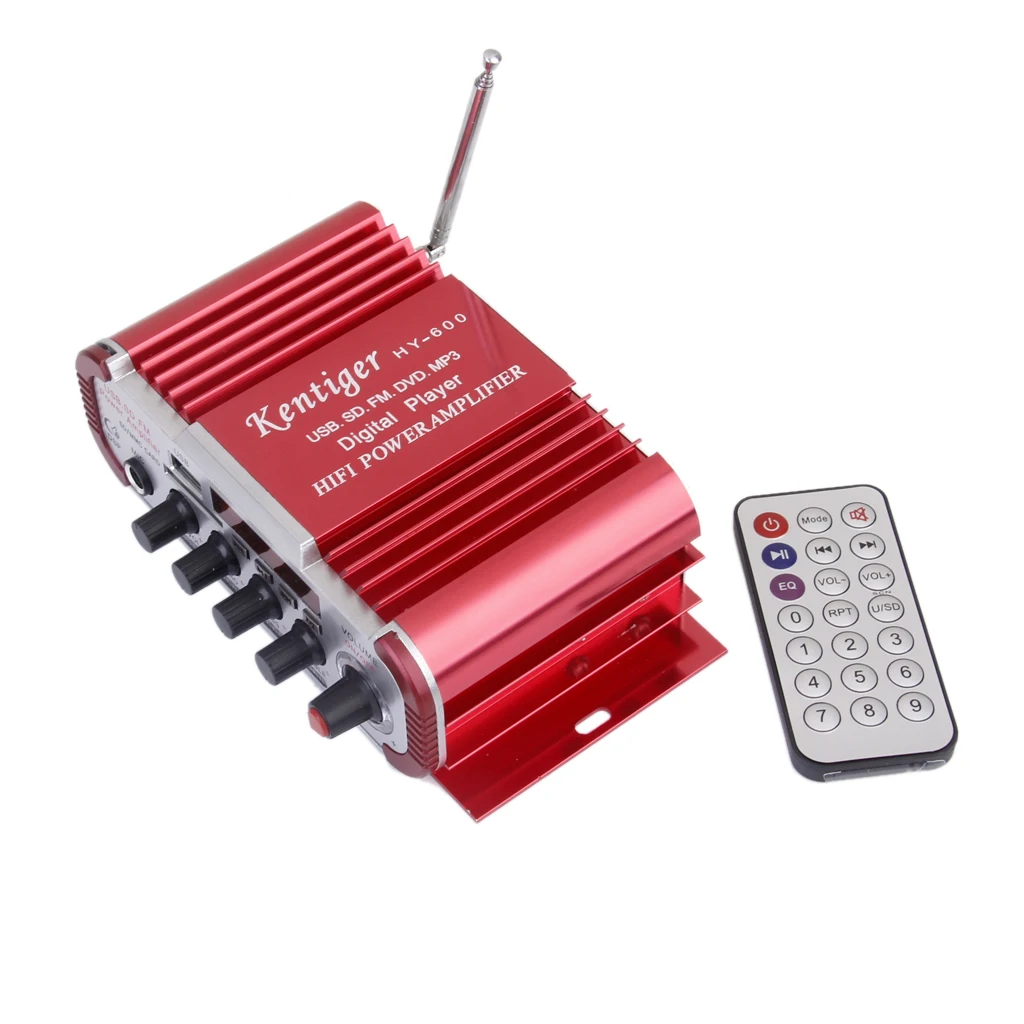 DC12V Hi-Fi MP3 Power Amplifier With USB SD/MCC Port Remote For Microphone