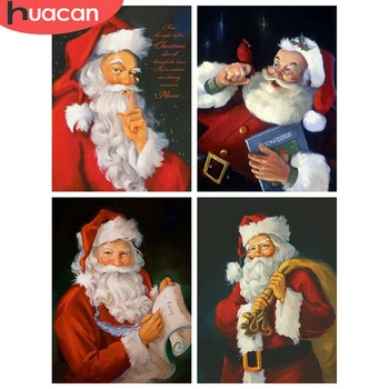 

HUACAN Diamond Painting Full Drill Square Santa Claus Diamond Embroidery Sale Christmas Mosaic Home Decoration Craft Kit