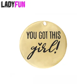 

You Got This Girl Charm Stainless Steel Charms High Polish Mirror Surface Pendant